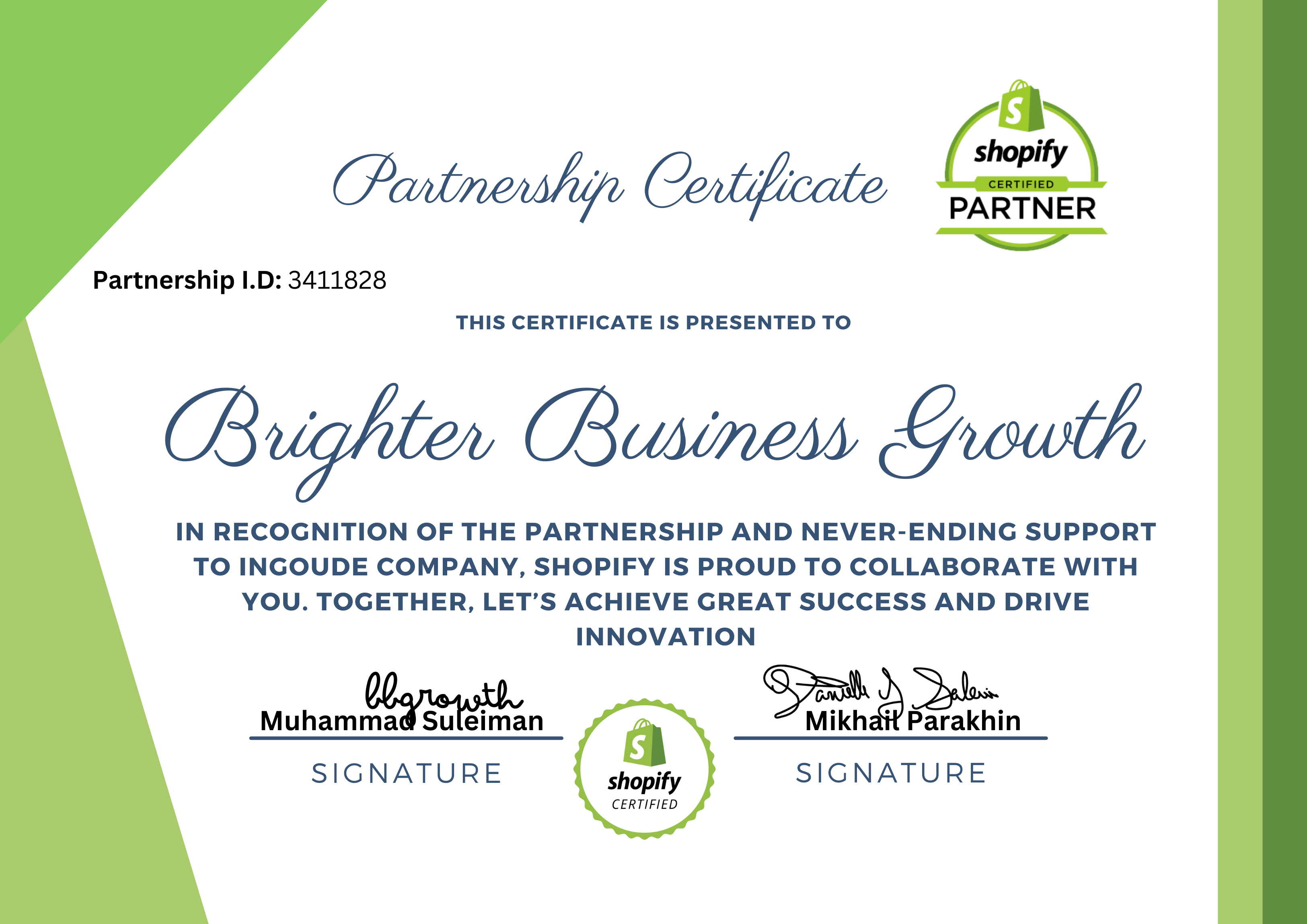 Partnership Certificate